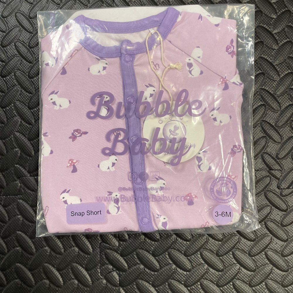 Bubble Baby Purple Snap Short Onesie